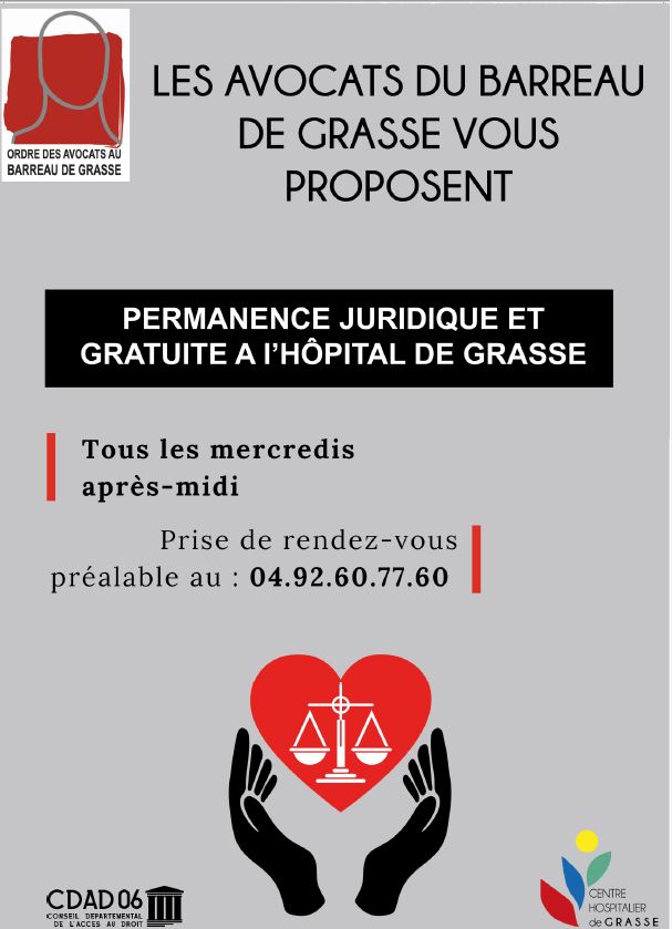 GRASSE"Solidarité du Barreau de Grasse et du CDAD avec le personnel soignant" "Les avocats du Barreau de Grasse au chevet du personnel soignant"