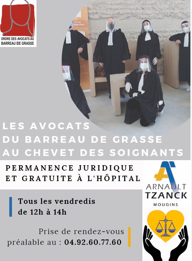 ANTIBES "Solidarité du Barreau de Grasse et du CDAD avec le personnel soignant" "Les avocats du Barreau de Grasse au chevet du personnel soignant"